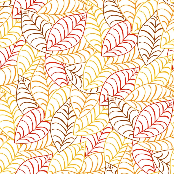 Nahtlose Herbst Blatt Muster Und Hintergrund Vektor Illustration — Stockvektor