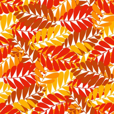 dikişsiz sonbahar yaprağı deseni ve arka plan vektör illüstrasyon