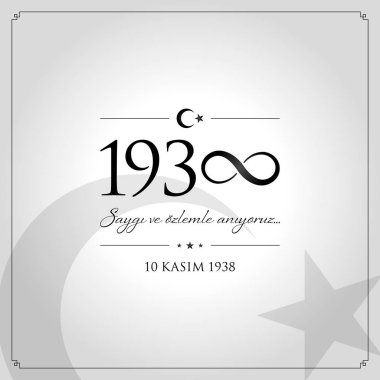 10 kasim vektör çizim. (10 Kasım, Mustafa Kemal Atatürk ölüm günü yıldönümü.)