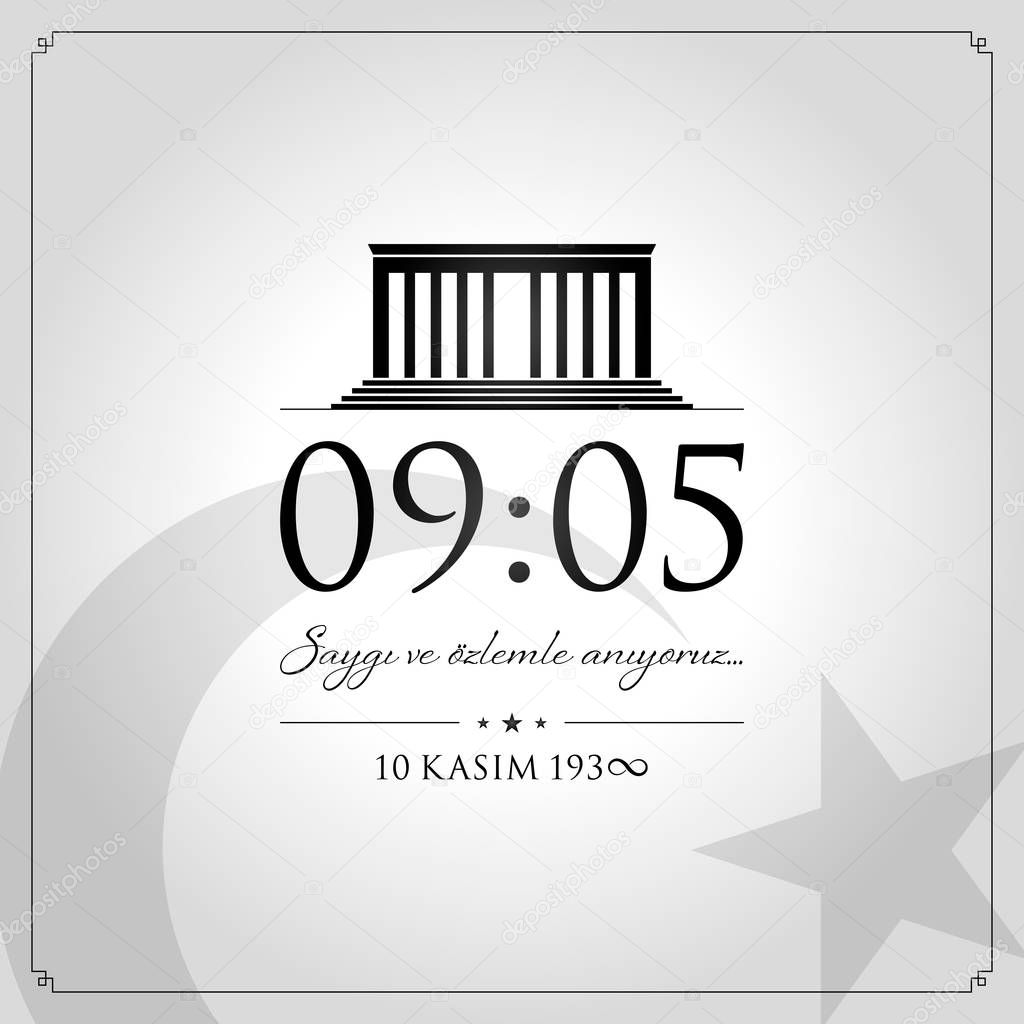 10 kasim vector illustration. (10 November, Mustafa Kemal Ataturk Death Day anniversary.)