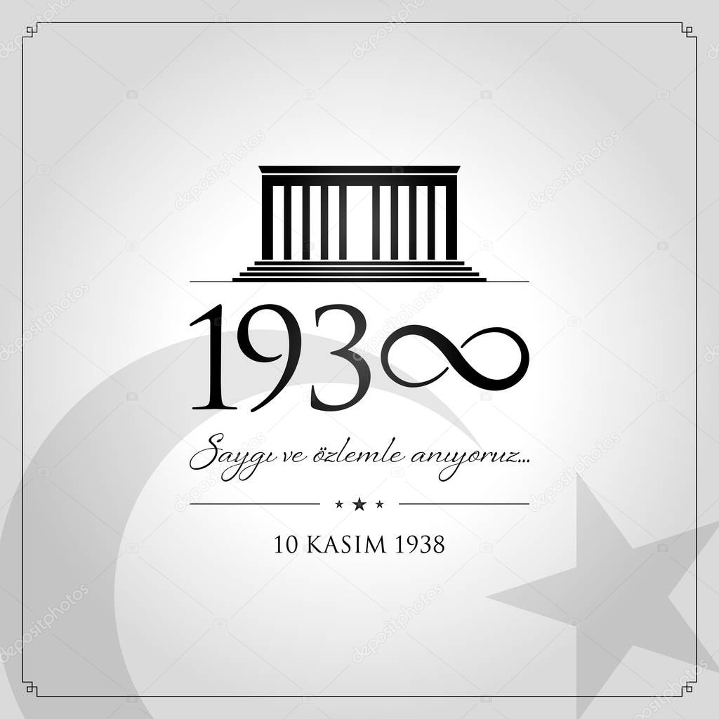 10 kasim vector illustration. (10 November, Mustafa Kemal Ataturk Death Day anniversary.)