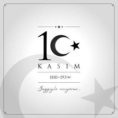 10 kasim vektör çizim. (10 Kasım, Mustafa Kemal Atatürk ölüm günü yıldönümü.)