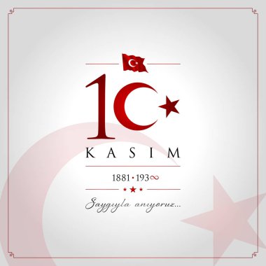 10 kasim vektör çizim. (10 Kasım, Mustafa Kemal Atatürk ölüm günü yıldönümü.)