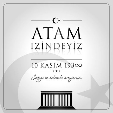 10 kasim vektör çizim. (10 Kasım, Mustafa Kemal Atatürk ölüm günü yıldönümü.)