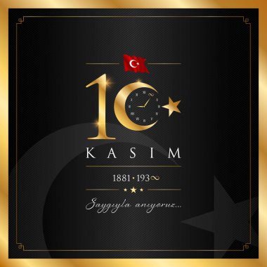 10 kasim vektör çizim. (10 Kasım, Mustafa Kemal Atatürk ölüm günü yıldönümü.)