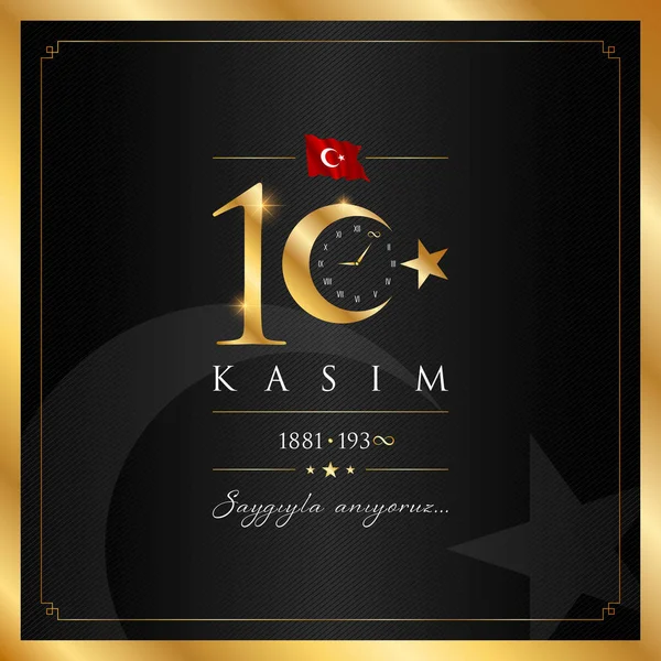 10 kasim vektör çizim. (10 Kasım, Mustafa Kemal Atatürk ölüm günü yıldönümü.)