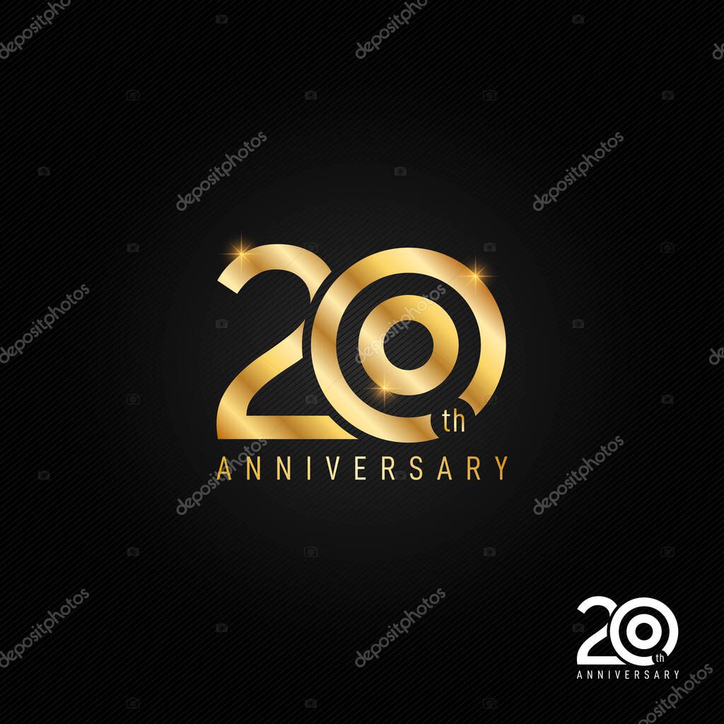 20 years anniversary logo, icon and symbol vector illustration