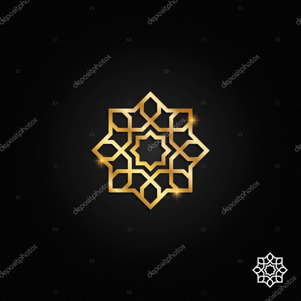 Islamic oriental, geometric motif. traditional islamic, arabic, persian and ottoman design vector illustration