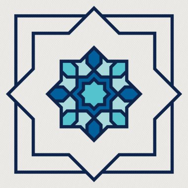 İslami oryantal, geometrik motif. Geleneksel İslami, Arapça, Farsça ve Osmanlı tasarım vektörü çizimi