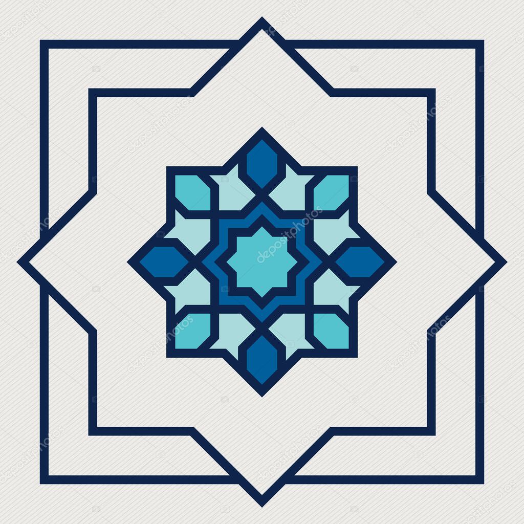 Islamic oriental, geometric motif. traditional islamic, arabic, persian and ottoman design vector illustration