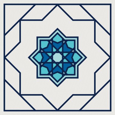 İslami oryantal, geometrik motif. Geleneksel İslami, Arapça, Farsça ve Osmanlı tasarım vektörü çizimi