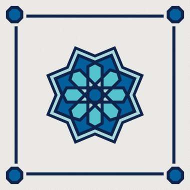 İslami oryantal, geometrik motif. Geleneksel İslami, Arapça, Farsça ve Osmanlı tasarım vektörü çizimi