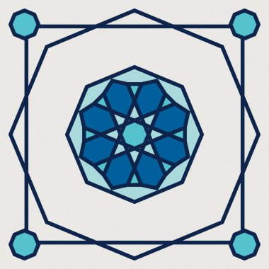 İslami oryantal, geometrik motif. Geleneksel İslami, Arapça, Farsça ve Osmanlı tasarım vektörü çizimi