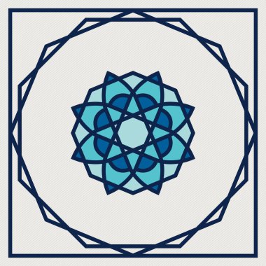 İslami oryantal, geometrik motif. Geleneksel İslami, Arapça, Farsça ve Osmanlı tasarım vektörü çizimi