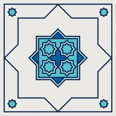 İslami oryantal, geometrik motif. Geleneksel İslami, Arapça, Farsça ve Osmanlı tasarım vektörü çizimi