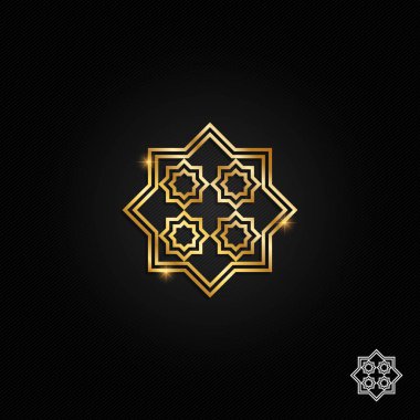 İslami oryantal, geometrik motif. Geleneksel İslami, Arapça, Farsça ve Osmanlı tasarım vektörü çizimi