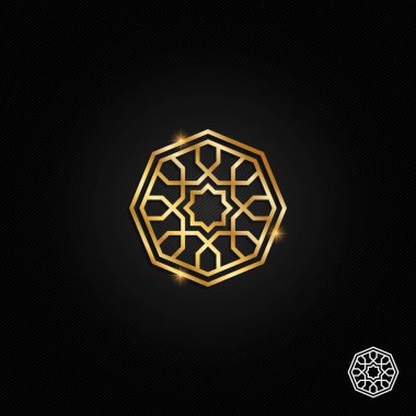 İslami oryantal, geometrik motif. Geleneksel İslami, Arapça, Farsça ve Osmanlı tasarım vektörü çizimi