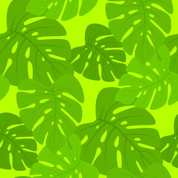 Nahtlose Tropische Blattmuster Und Hintergrundvektorillustration — Stockvektor
