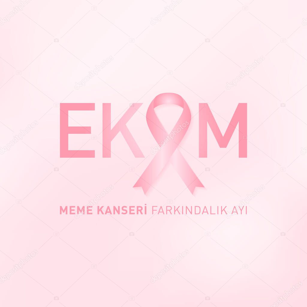 Dunya meme kanseri farkindalik ayi, ekim 01-31world breast cancer awareness month in october concept design vector illustration