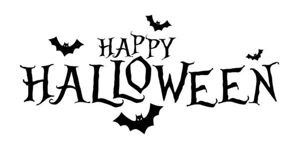 Feliz Halloween Fondo Con Feliz Halloween Lettering Vector Ilustración — Vector de stock