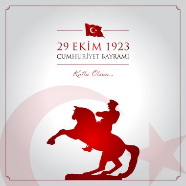 29 ekim cumhuriyet bayrami vektör illüstrasyonu. (29 Ekim, Cumhuriyet Günü Türkiye kutlama kartı.)