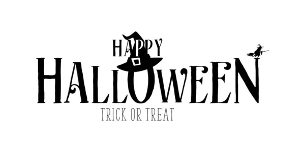 Feliz Halloween Fondo Con Feliz Halloween Lettering Vector Ilustración — Vector de stock