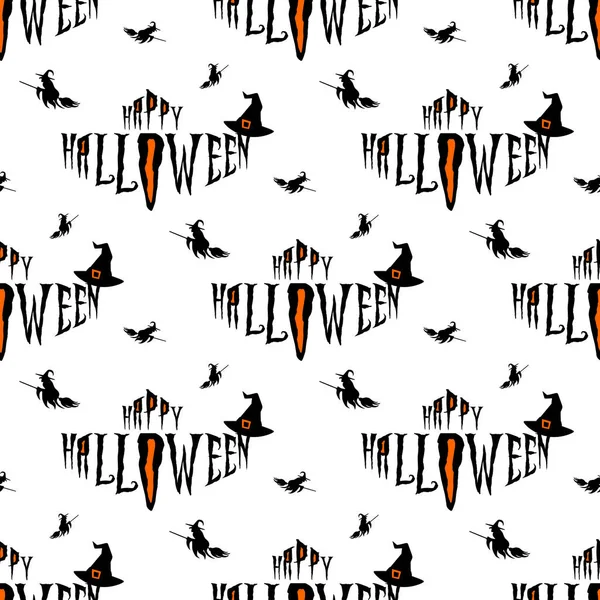 Seamless Halloween Pattern Background Vector Illustration — Stock Vector