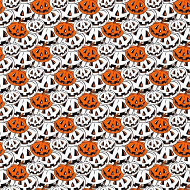 Kusursuz balkabağı deseni ve arkaplan vektör çizimi