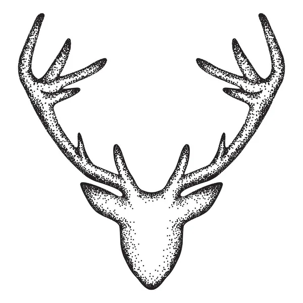 Tête Cerf Élément Design Abstrait Technique Pointillée Illustration Vectorielle Isolée — Image vectorielle