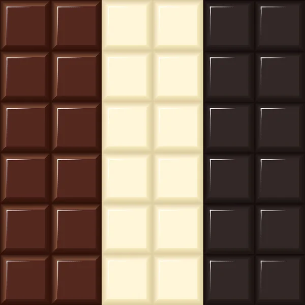 Choklad Bakgrund Vit Mörk Mjölk Square Design Vektorillustration Eps Seamless — Stock vektor