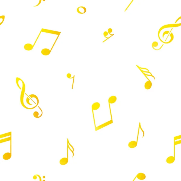 Fundo Musical Notas Amarelas Padrão Sem Costura Ilustração Vetorial —  Vetores de Stock
