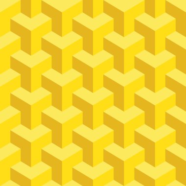 Geometrik arka plan, seamless modeli, vektör çizim, sarı küpler