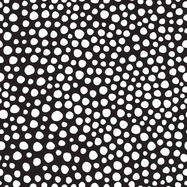 Hand Draw Dots Background Seamless Pattern Vector Illustration Black White — Stock Vector