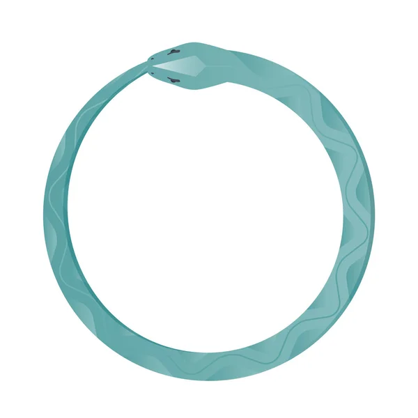 Ouroboros yılan, beyaz arka plan üzerinde vektör çizim