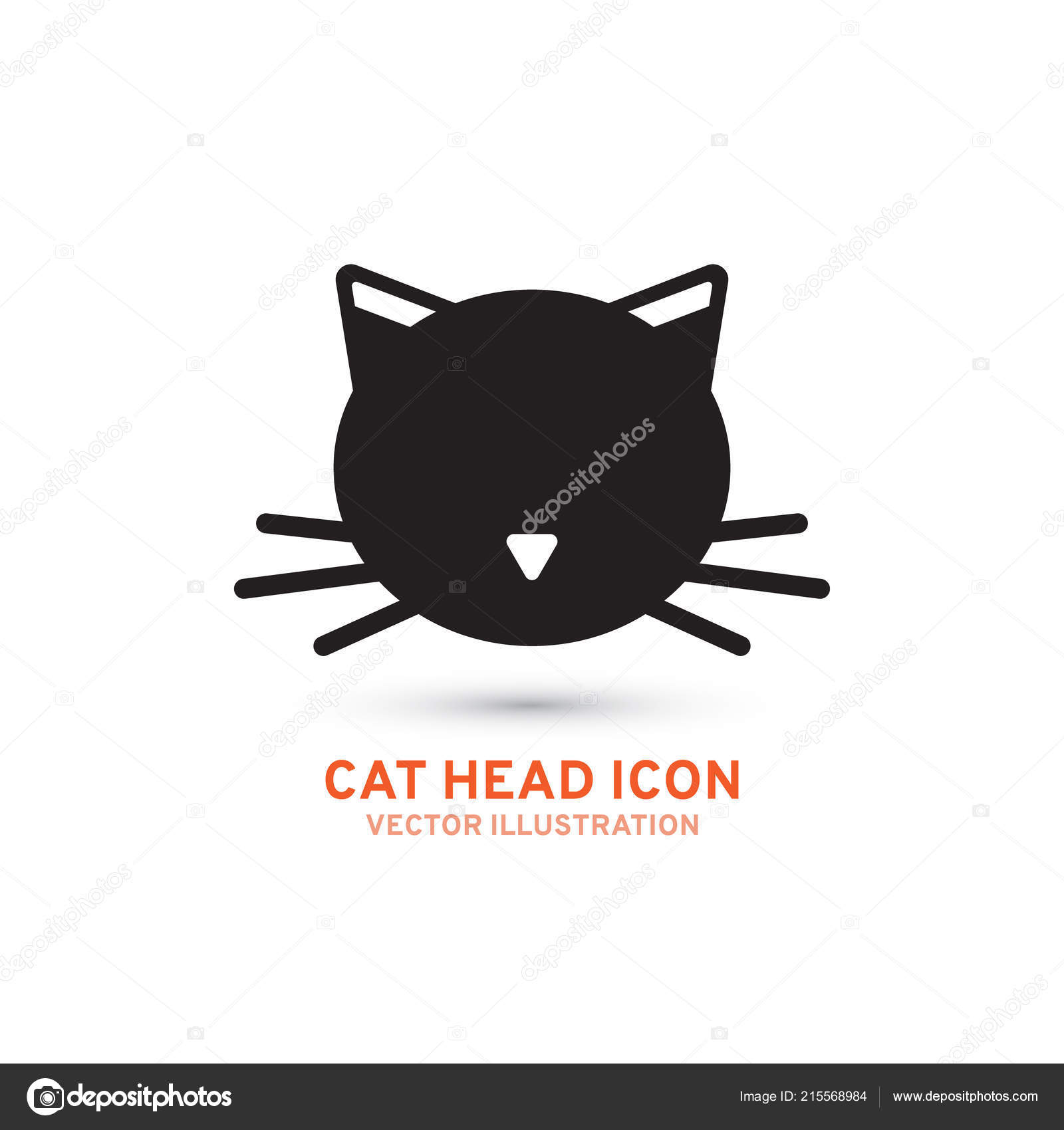 Download Simple Cat Head Icon Silhouette Vector Illustration ...