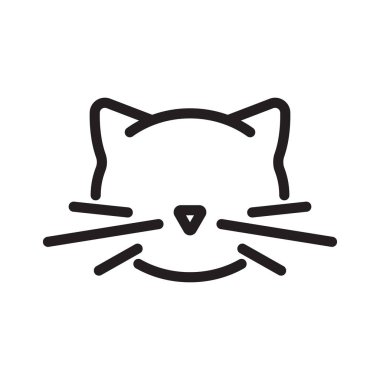 Kedi kafa simgesi. Beyaz arka plan üzerinde izole vektör çizim