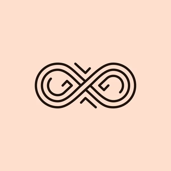 Infinity Ikonra Vonal Kialakítása Vektoros Illusztráció — Stock Vector