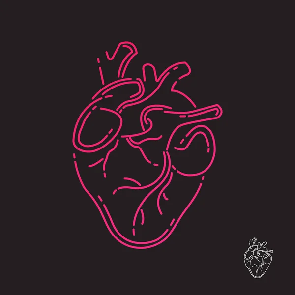 Icono Del Corazón Humano Diseño Línea Ilustración Vectorial Eps — Archivo Imágenes Vectoriales