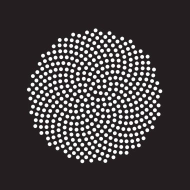 Yarı ton noktalı çember. Vektör çizim