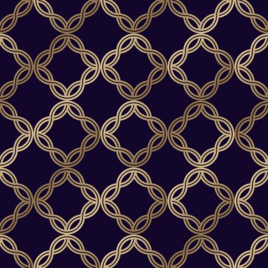 Altın geometrik öğelerle lüks arka plan. Seamless modeli. Vektör çizim