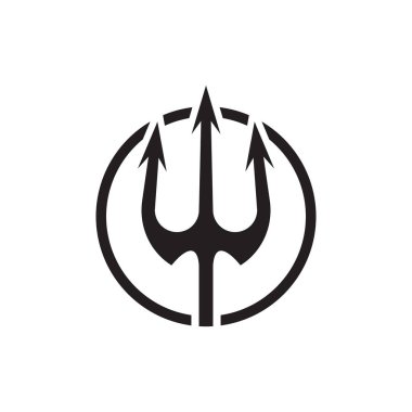 Trident logo tasarımı. Beyaz arka plan üzerinde izole vektör çizim