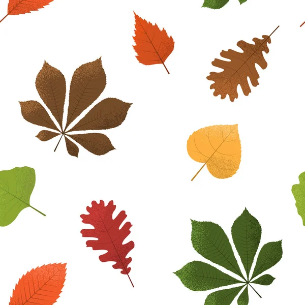Осенний Фон Листьями Бесшовный Рисунок Векторная Иллюстрация — стоковый вектор
