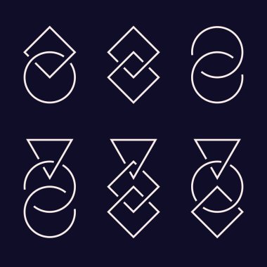 İç içe geçmiş grafik öğeleri, çizgi tasarımı