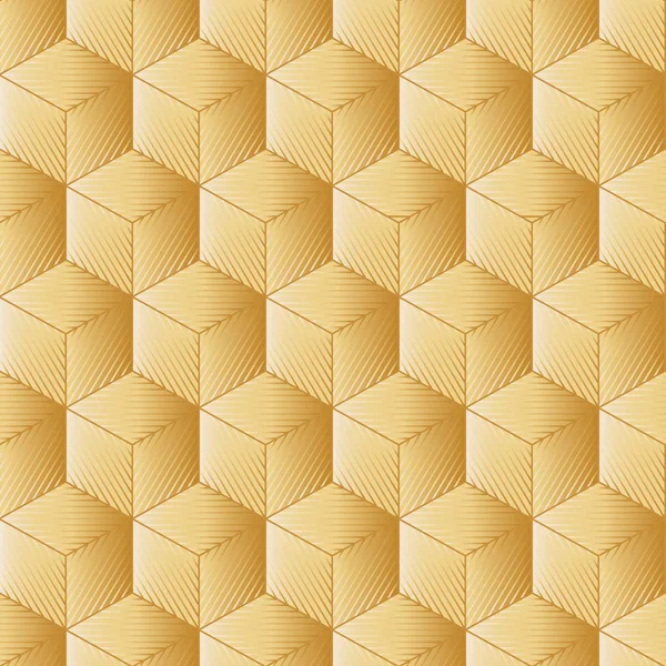 Fond doré, cubes abstraits — Image vectorielle