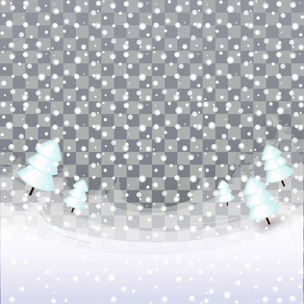 Christmas New Year Snow Vector Isolated Dark Background Falling Snow — Stock Vector