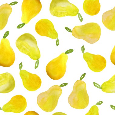 suluboya el, armut meyveleri ile besin etiketleri ambalajı için basit minimalist şekil tasarımı, mutfak tekstil duvar kağıdı gibi pürüzsüz desenler çizdi. Turuncu sarı kırmızı yeşil renkler