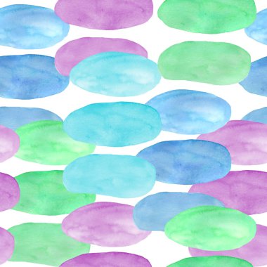 Kusursuz parlak suluboya el modern geometrik şekillere sahip modaya uygun, 80 'lerin modasına uygun, soyut desenler çizdi. Oval daire elementleri. Elektrik mavisi Turkuaz lacivert mor renkler