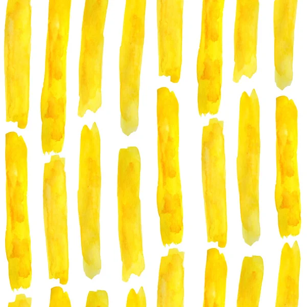 Mão sem costura desenhada aquarela moderna contemporânea moda padrão abstrato em amarelo e laranja. Cores vibrantes fundo grunge listras geométrica vertical. Outono Outono verão design . — Fotografia de Stock