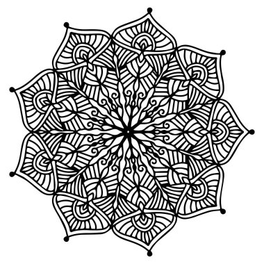 Boyama kitabı için Mandalas. Süslü, yuvarlak süsler. Alışılmadık bir çiçek şekli. Doğulu vektör, stres önleyici terapi kalıpları. Tasarım elementleri. Yoga logoları Vektörü.