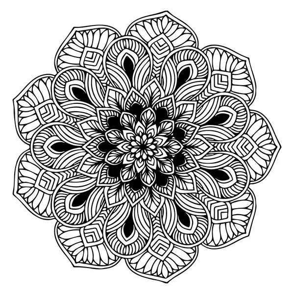 Mandalas Para Colorir Livro Ornamentos Redondos Decorativos Forma Flor Incomum —  Vetores de Stock